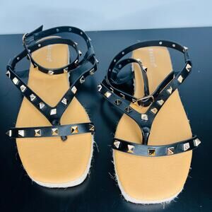 Bamboo Gold Spiked Ankle Sandal